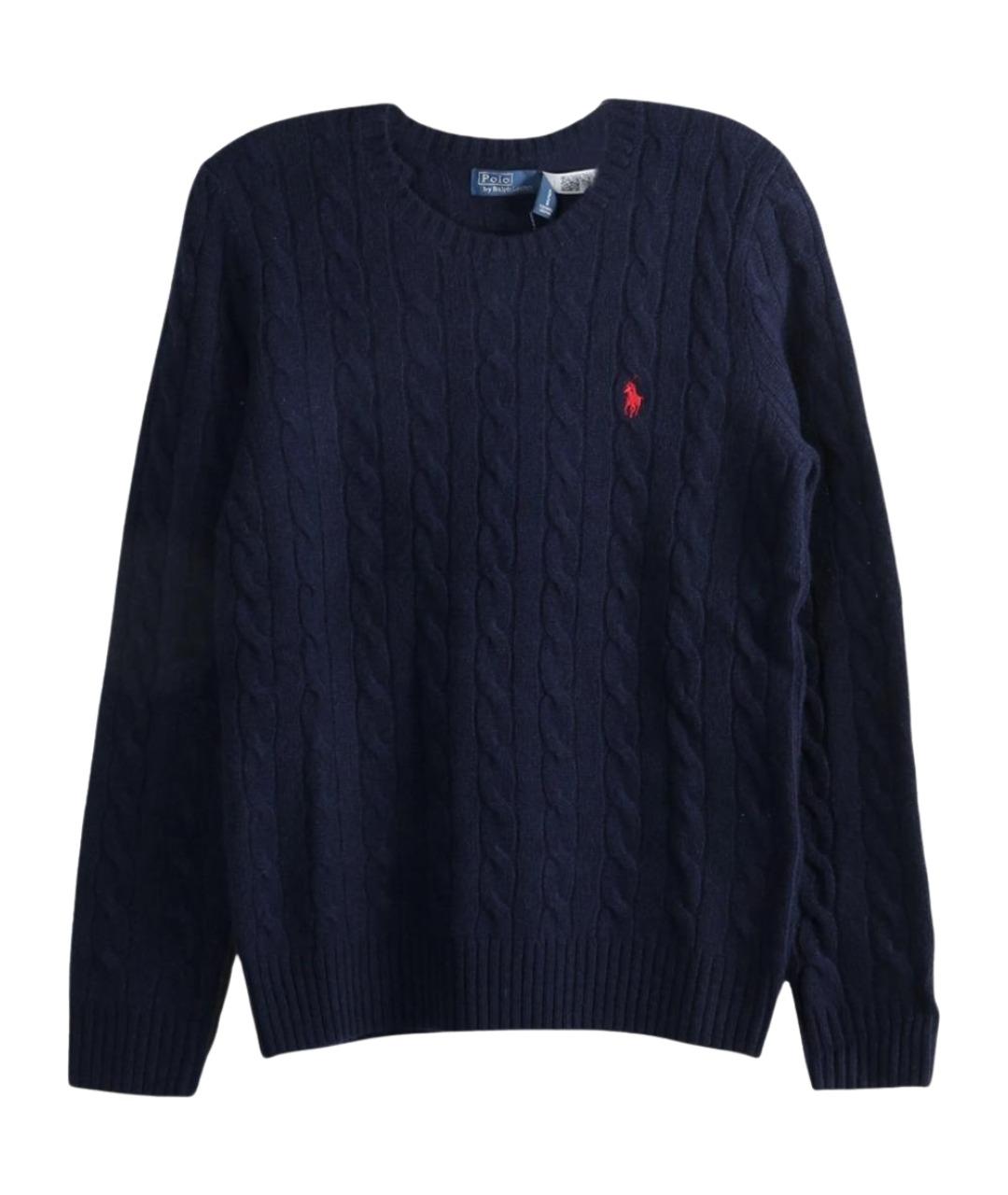 POLO RALPH LAUREN Темно-синий шерстяной джемпер / свитер, фото 1