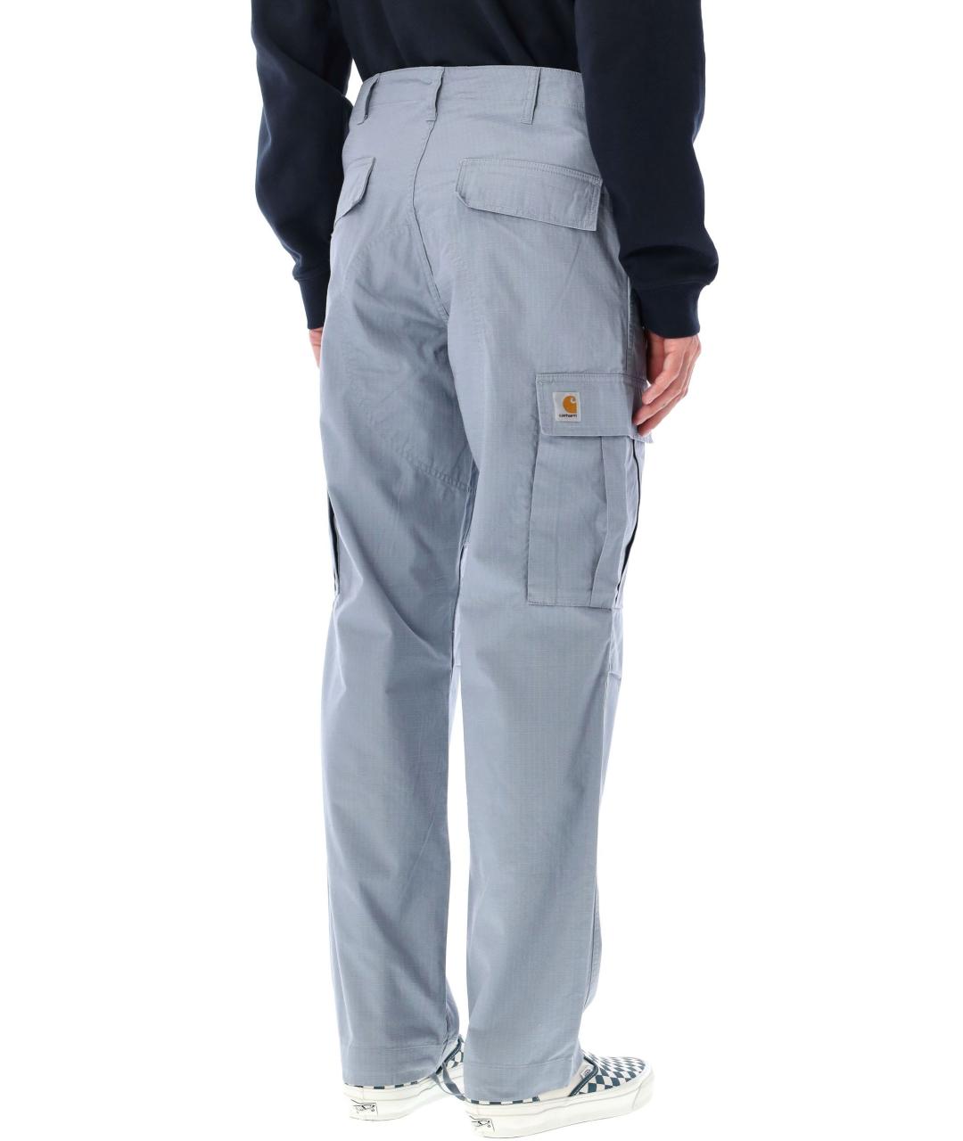 CARHARTT WIP Голубые хлопковые повседневные брюки, фото 3