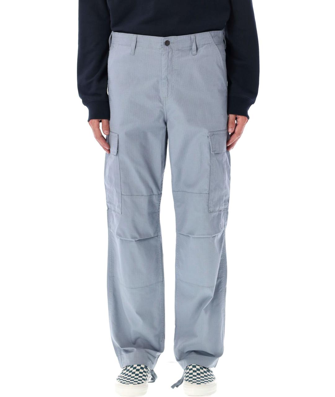 CARHARTT WIP Голубые хлопковые повседневные брюки, фото 2