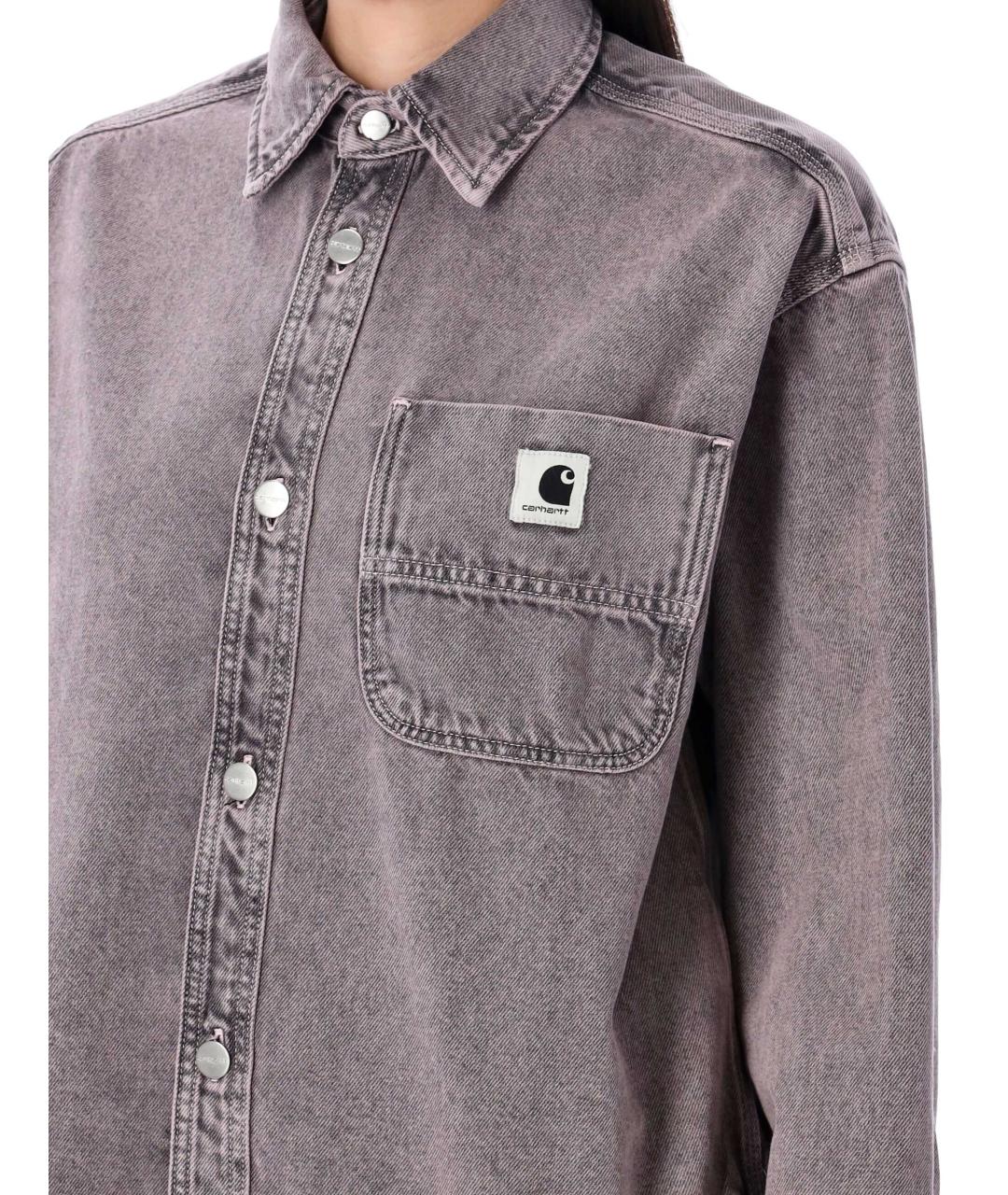 CARHARTT WIP Серая хлопковая рубашка, фото 4