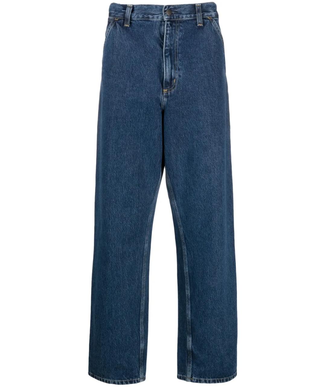 CARHARTT WIP Синие хлопковые прямые джинсы, фото 1
