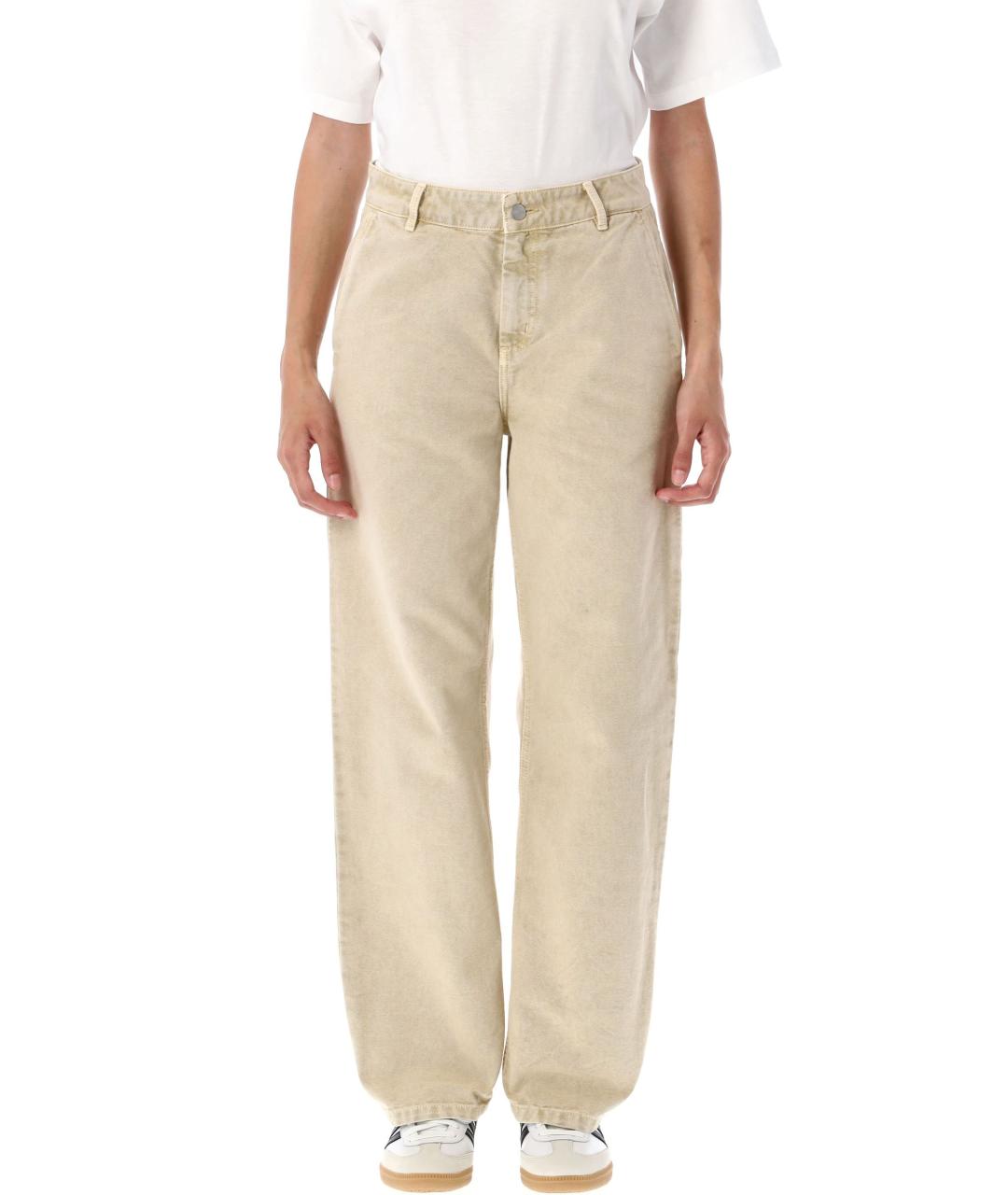 CARHARTT WIP Бежевые хлопковые прямые брюки, фото 1
