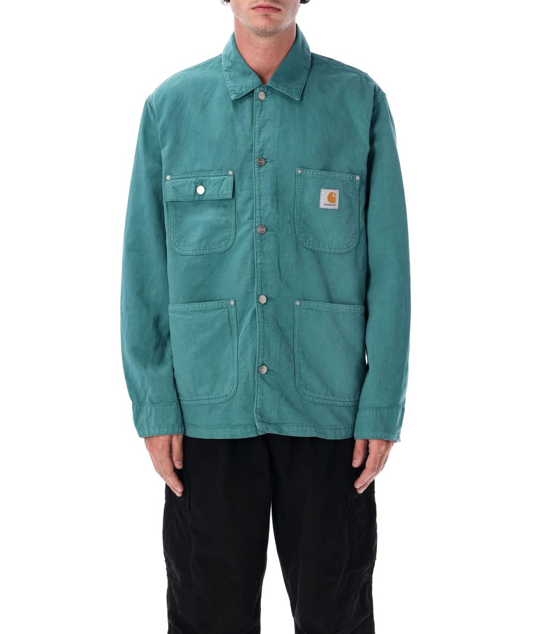 CARHARTT WIP Бирюзовая хлопковая куртка, фото 2