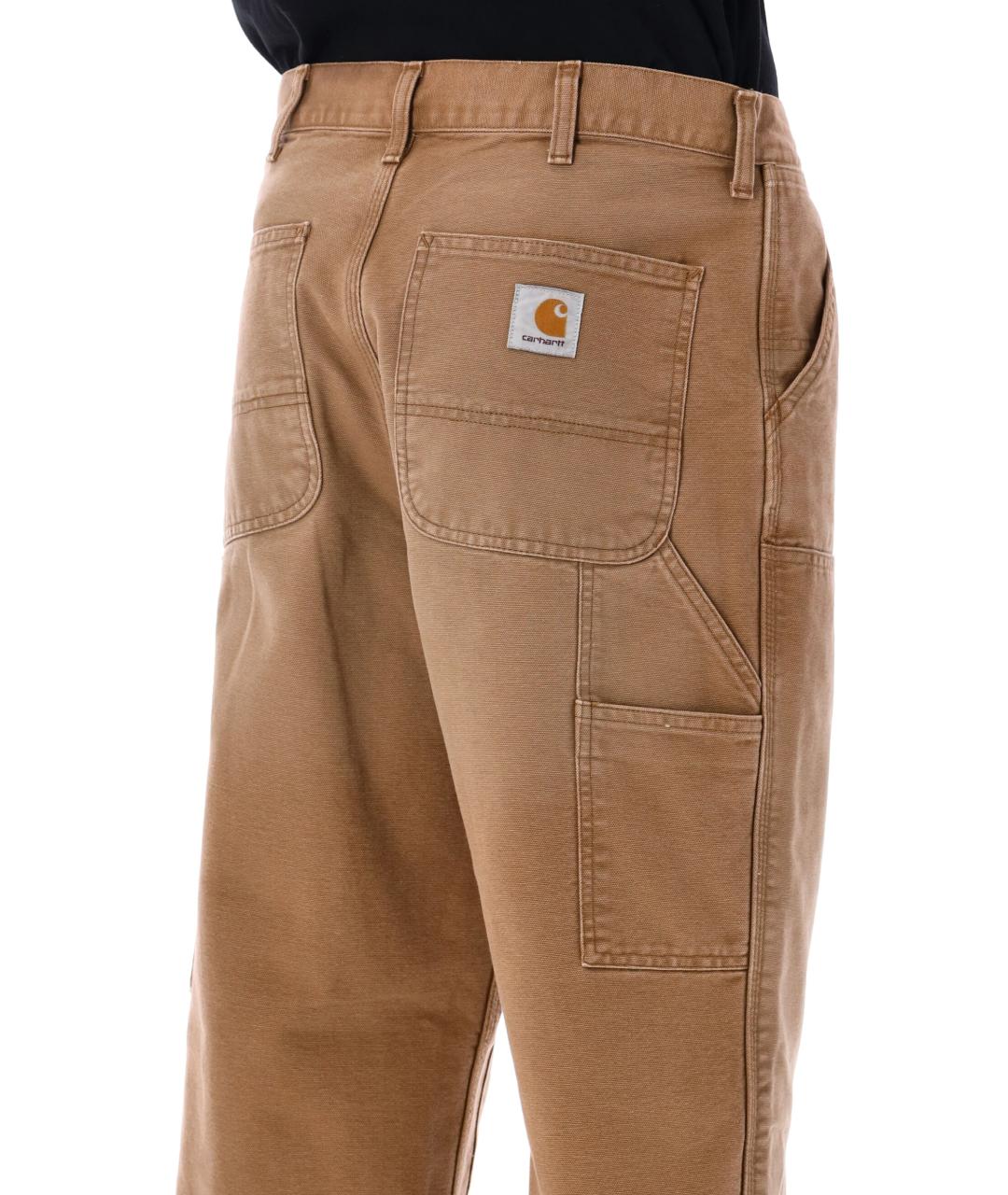 CARHARTT WIP Коричневые хлопковые повседневные брюки, фото 3