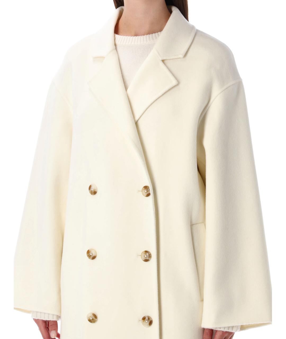 LOULOU STUDIO Белое шерстяное пальто, фото 4