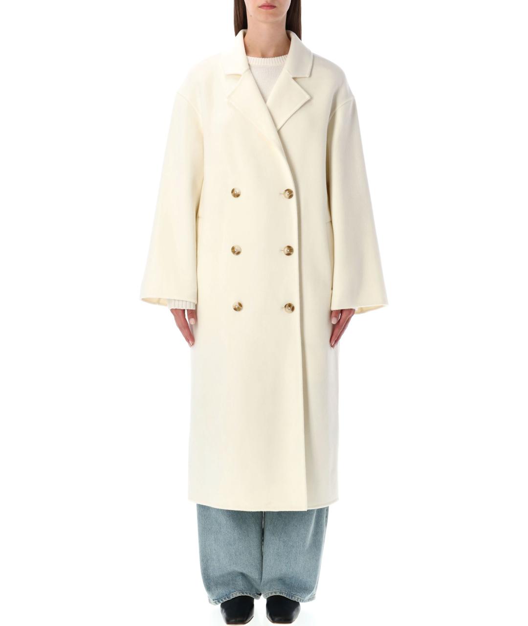 LOULOU STUDIO Белое шерстяное пальто, фото 2