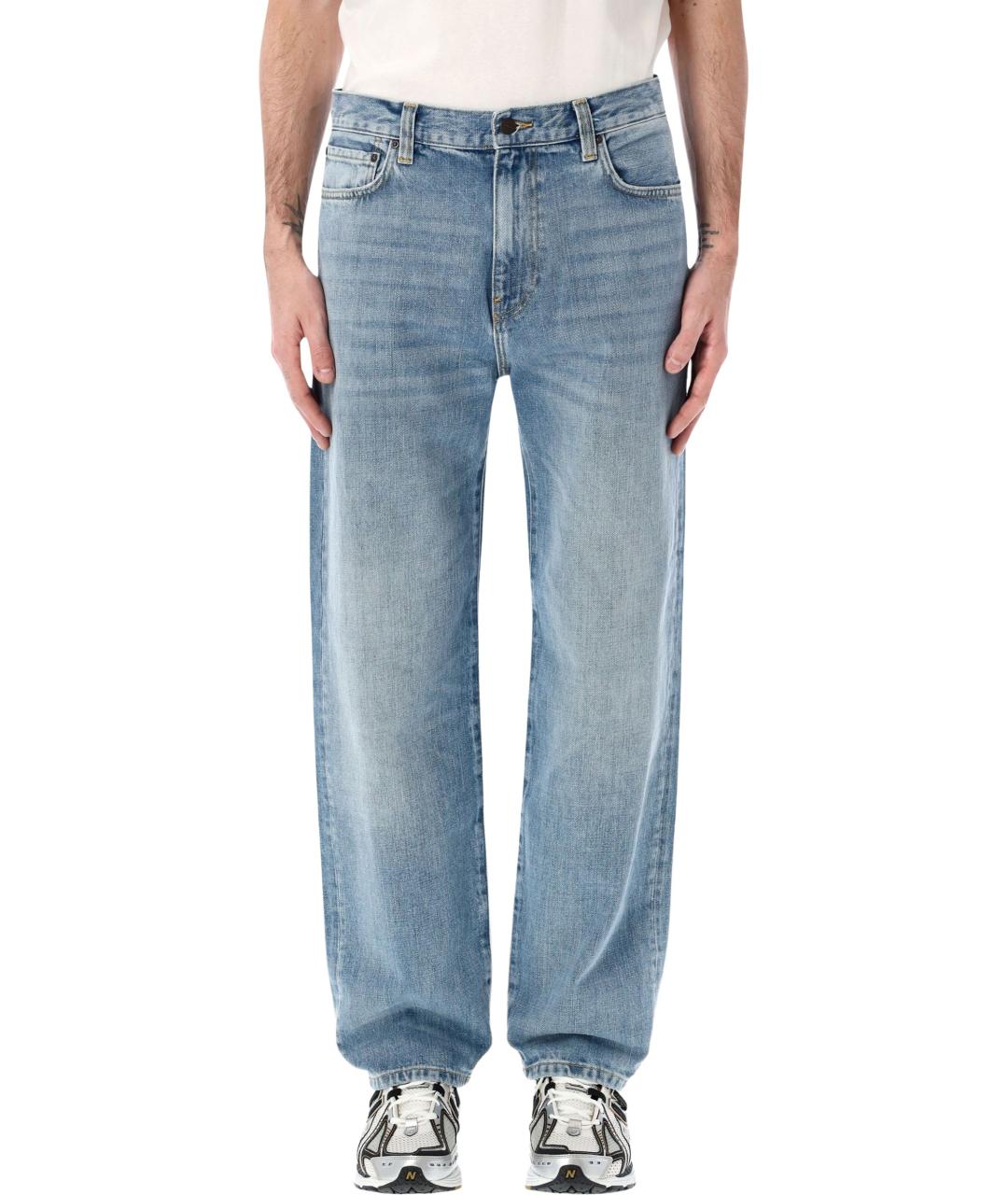 CARHARTT WIP Голубые хлопковые прямые джинсы, фото 1