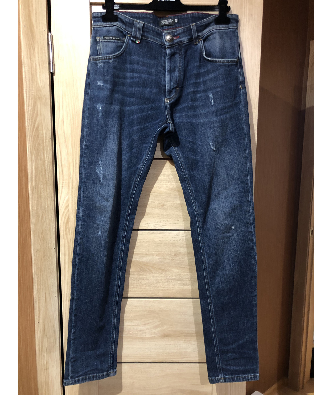 PHILIPP PLEIN Синие хлопко-эластановые джинсы, фото 8