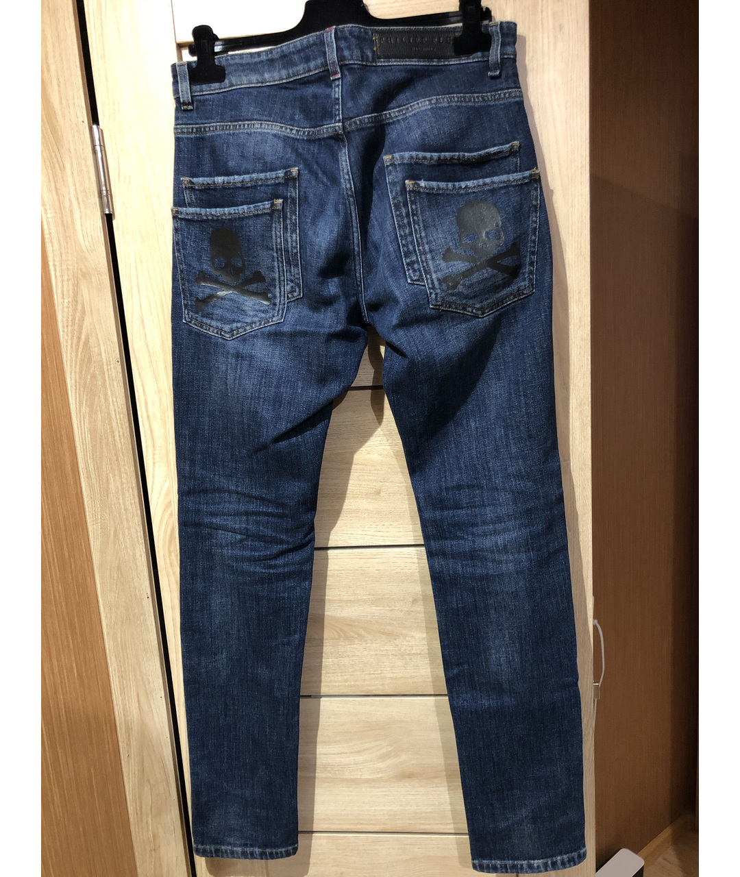 PHILIPP PLEIN Синие хлопко-эластановые джинсы, фото 2