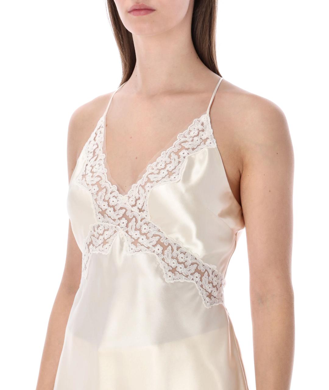 ALBERTA FERRETTI Белая вискозная майка, фото 3