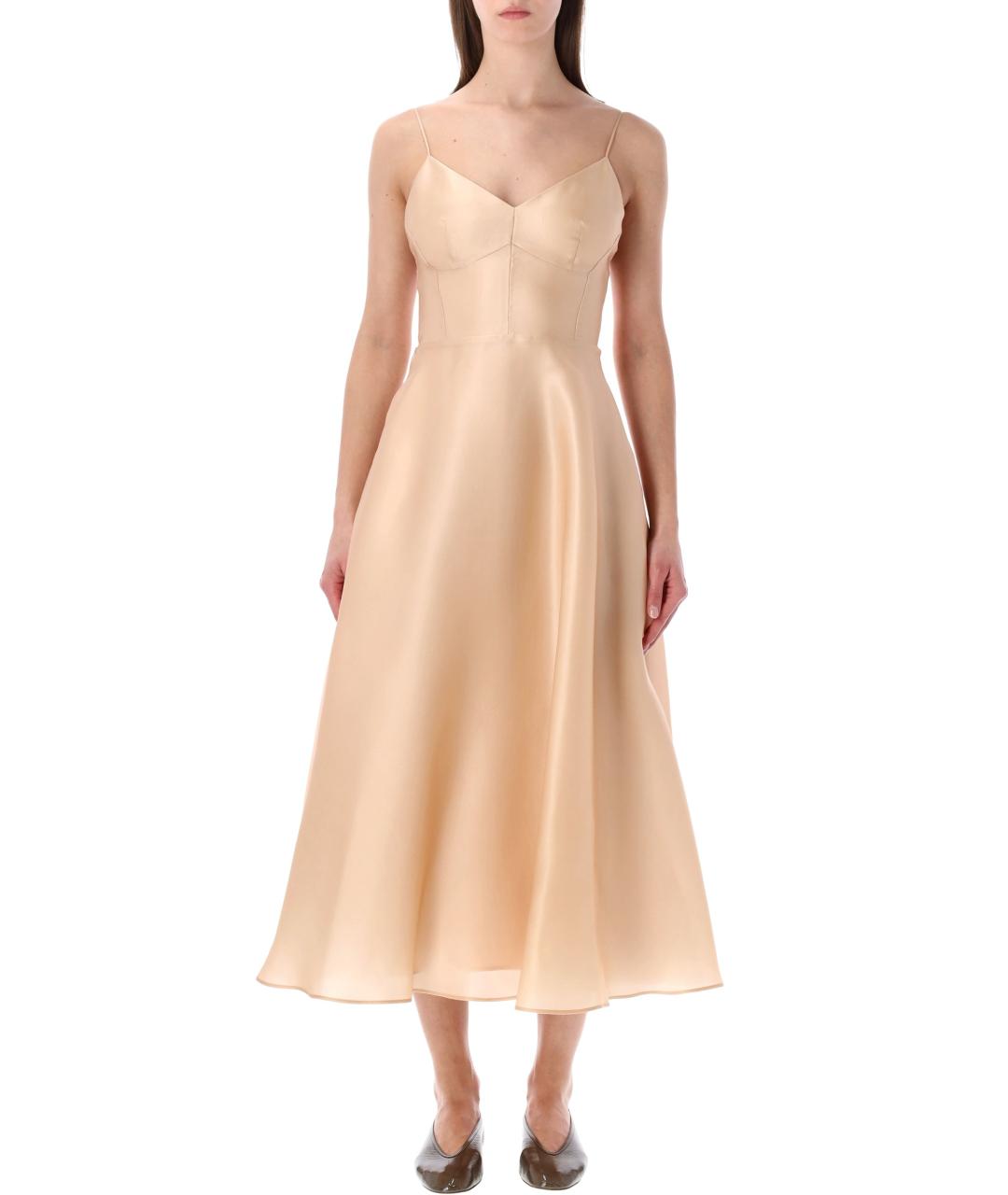 ALBERTA FERRETTI Розовое шелковое платье, фото 1