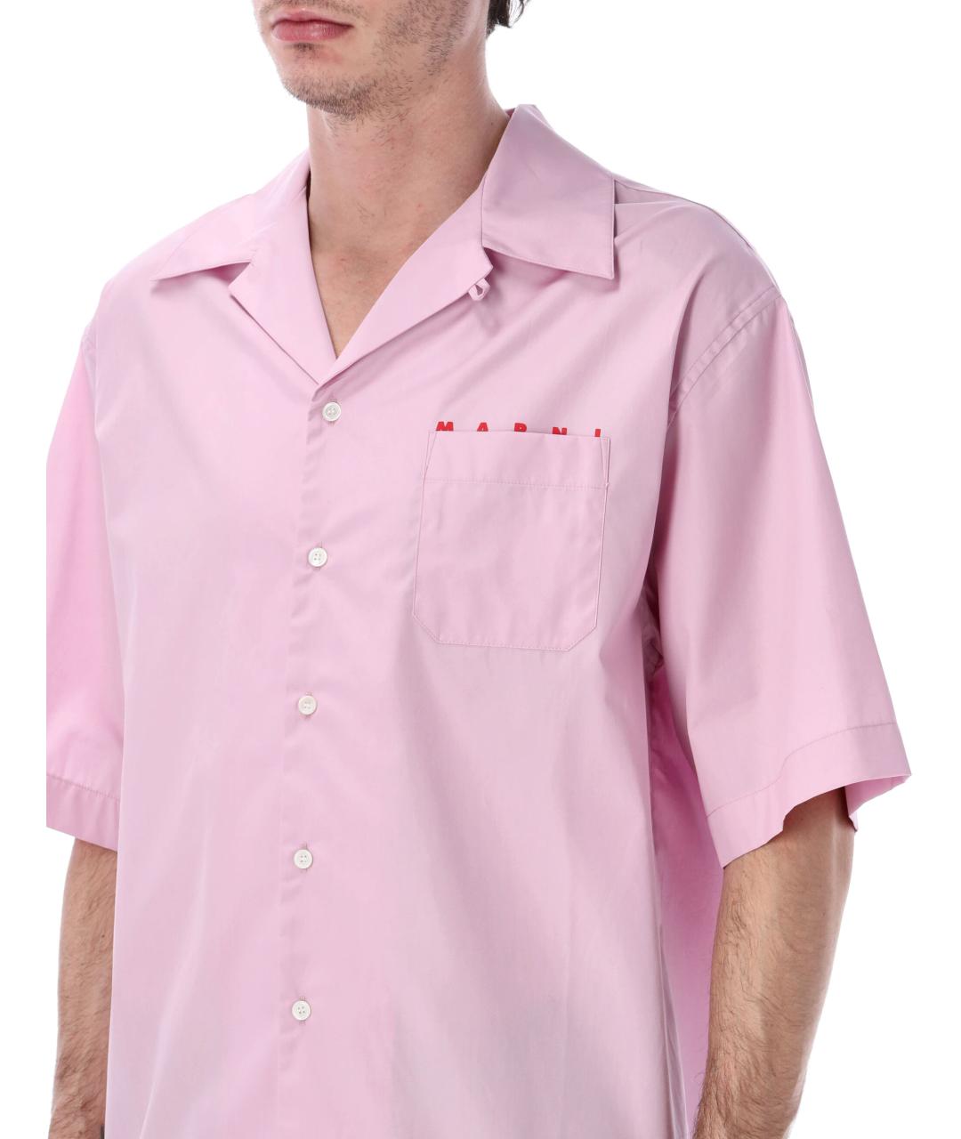 MARNI Розовая хлопковая кэжуал рубашка, фото 4