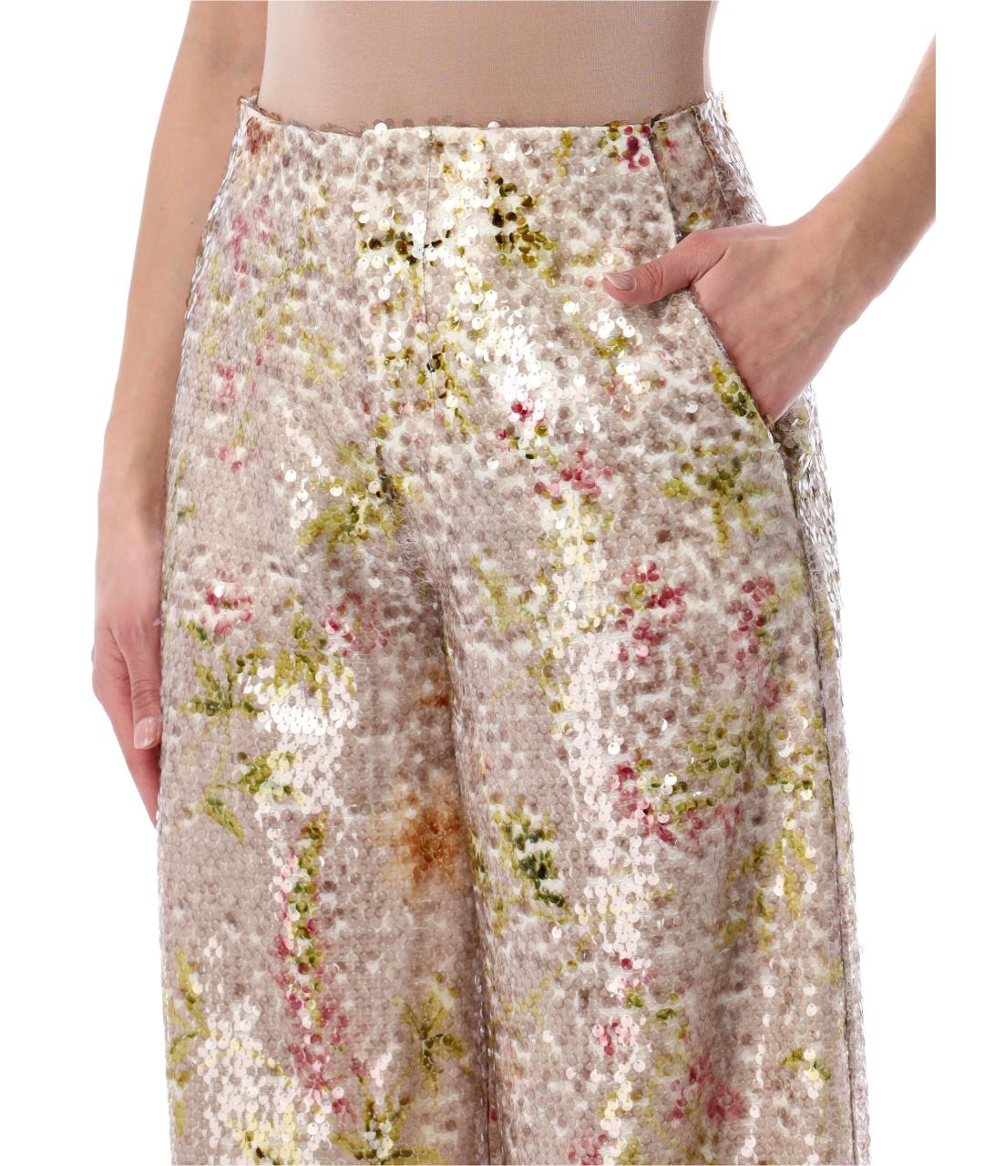 ALBERTA FERRETTI Мульти полиэстеровые прямые брюки, фото 3