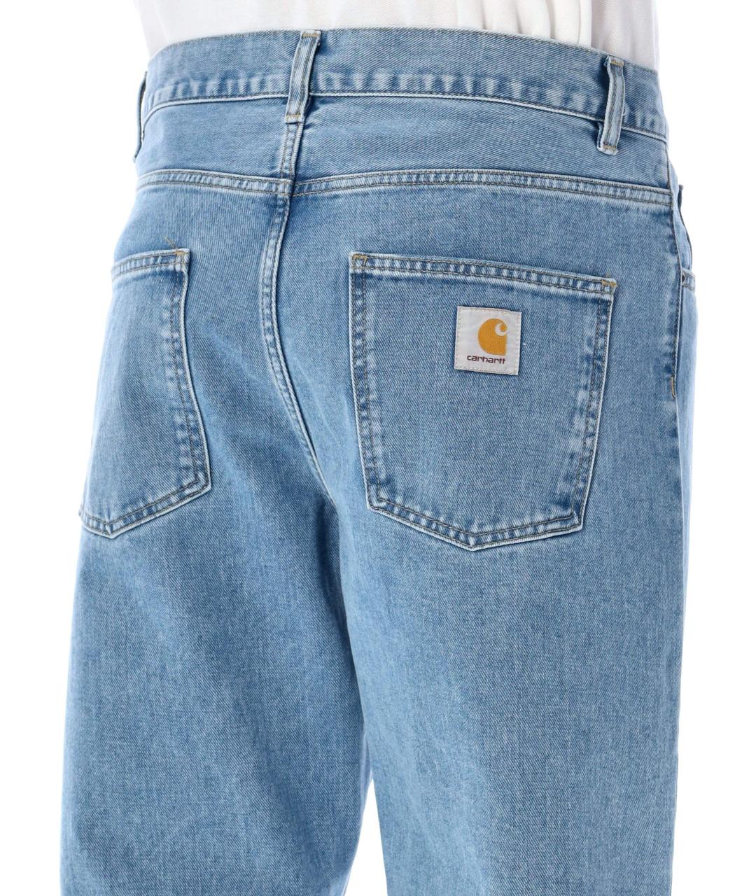 CARHARTT WIP Синие хлопковые прямые джинсы, фото 3