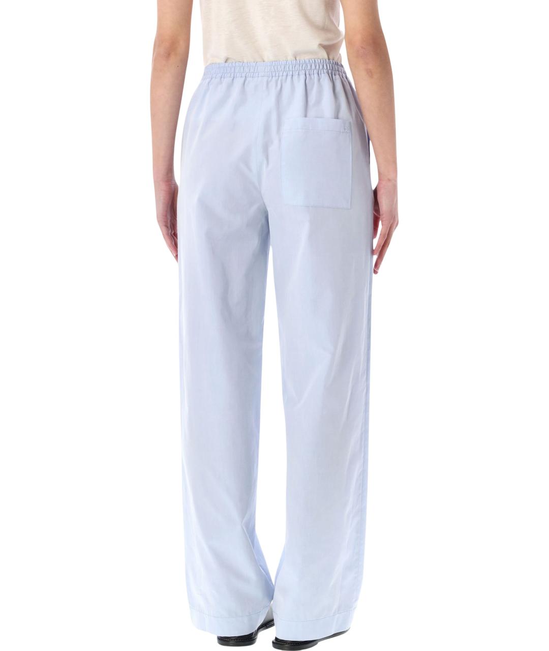 LOULOU STUDIO Голубые хлопковые прямые брюки, фото 2