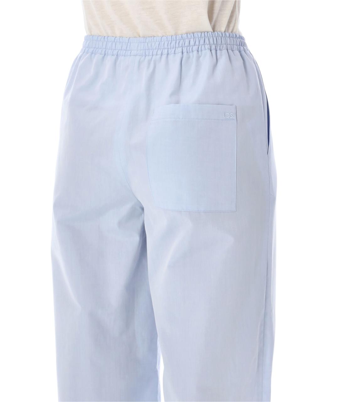 LOULOU STUDIO Голубые хлопковые прямые брюки, фото 3