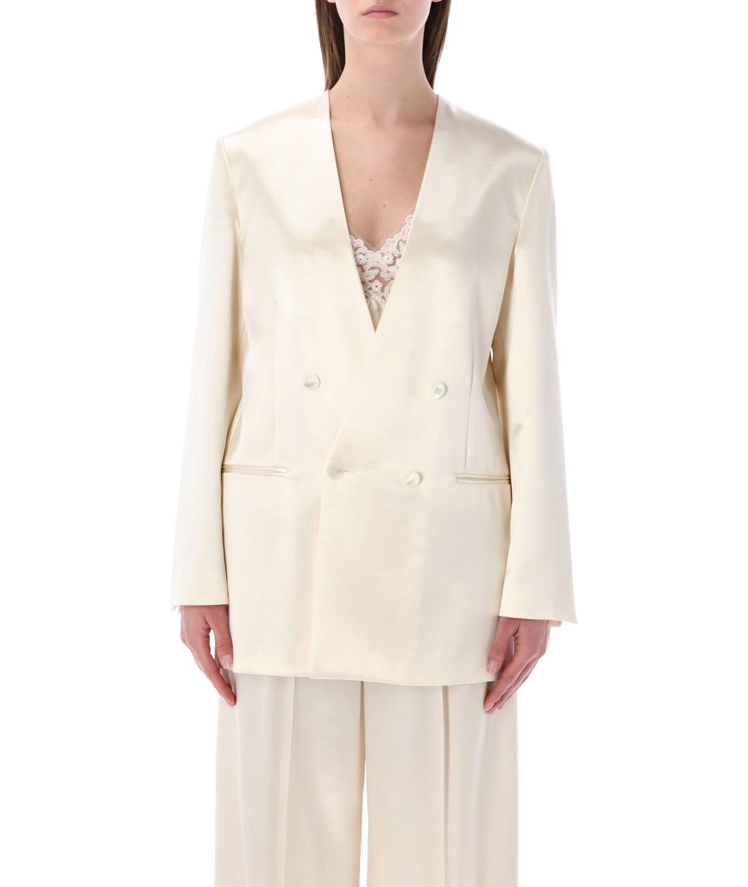 ALBERTA FERRETTI Белый вискозный жакет/пиджак, фото 1