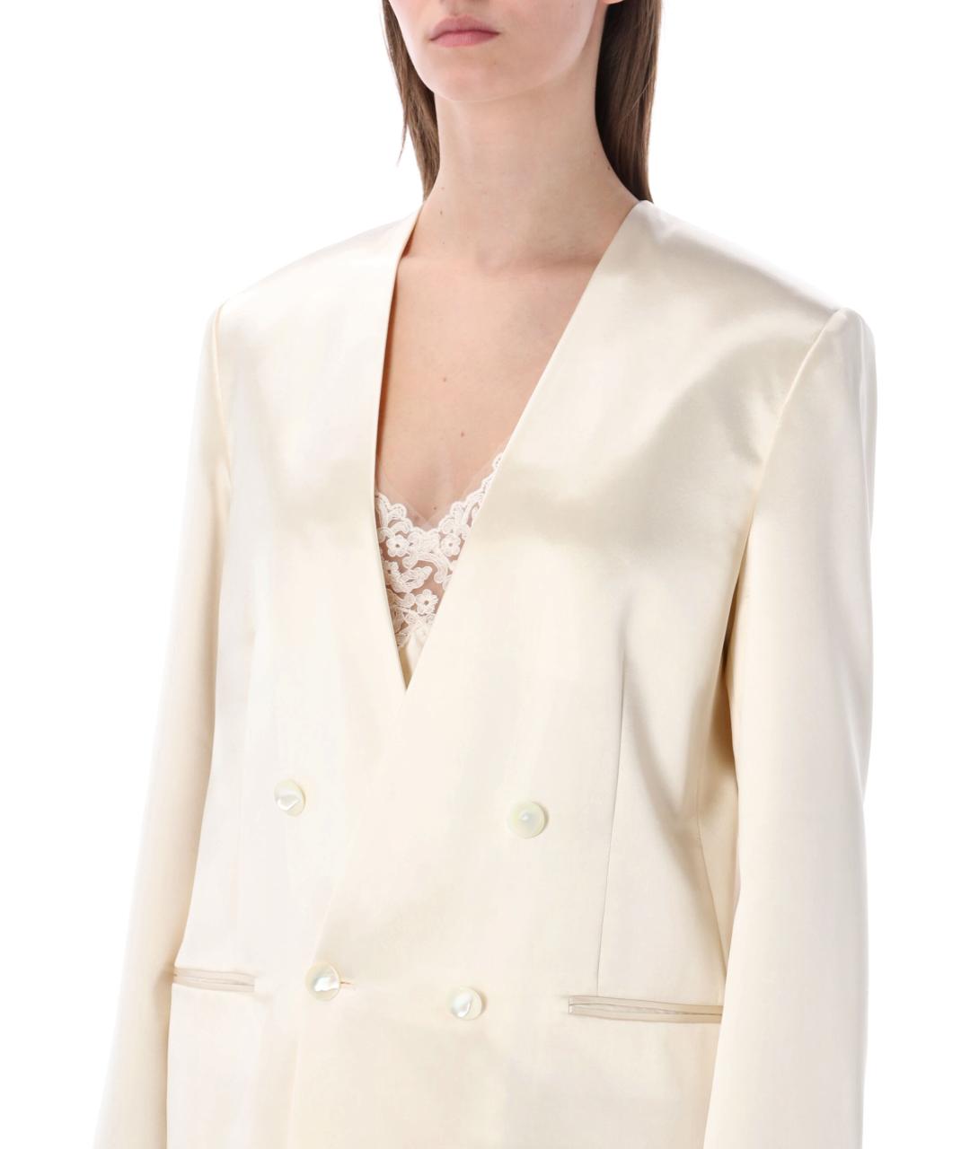 ALBERTA FERRETTI Белый вискозный жакет/пиджак, фото 3
