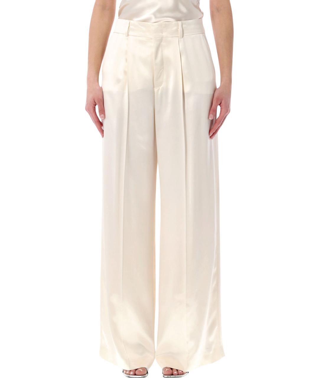 ALBERTA FERRETTI Белые вискозные прямые брюки, фото 1