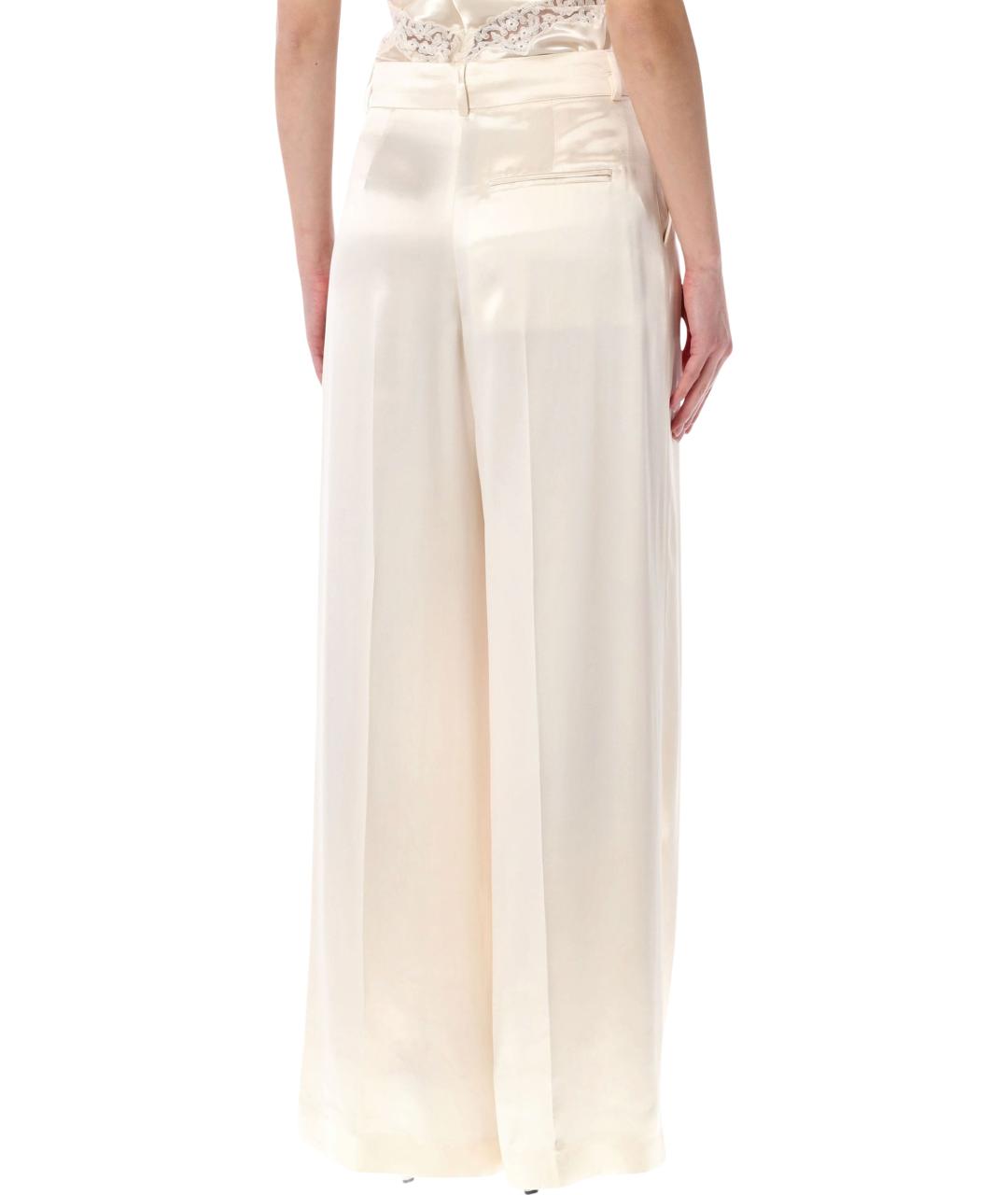 ALBERTA FERRETTI Белые вискозные прямые брюки, фото 2