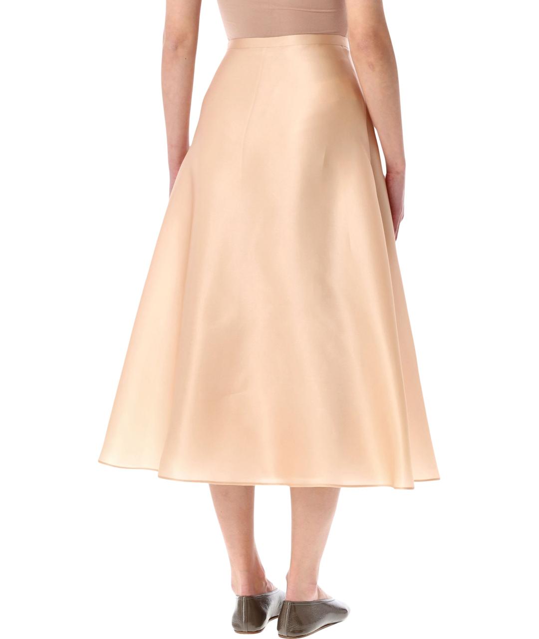 ALBERTA FERRETTI Розовая шелковая юбка миди, фото 2