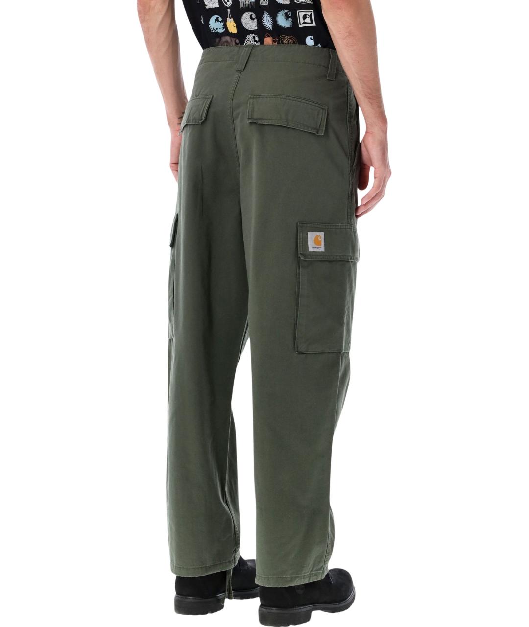 CARHARTT WIP Зеленые хлопковые повседневные брюки, фото 2