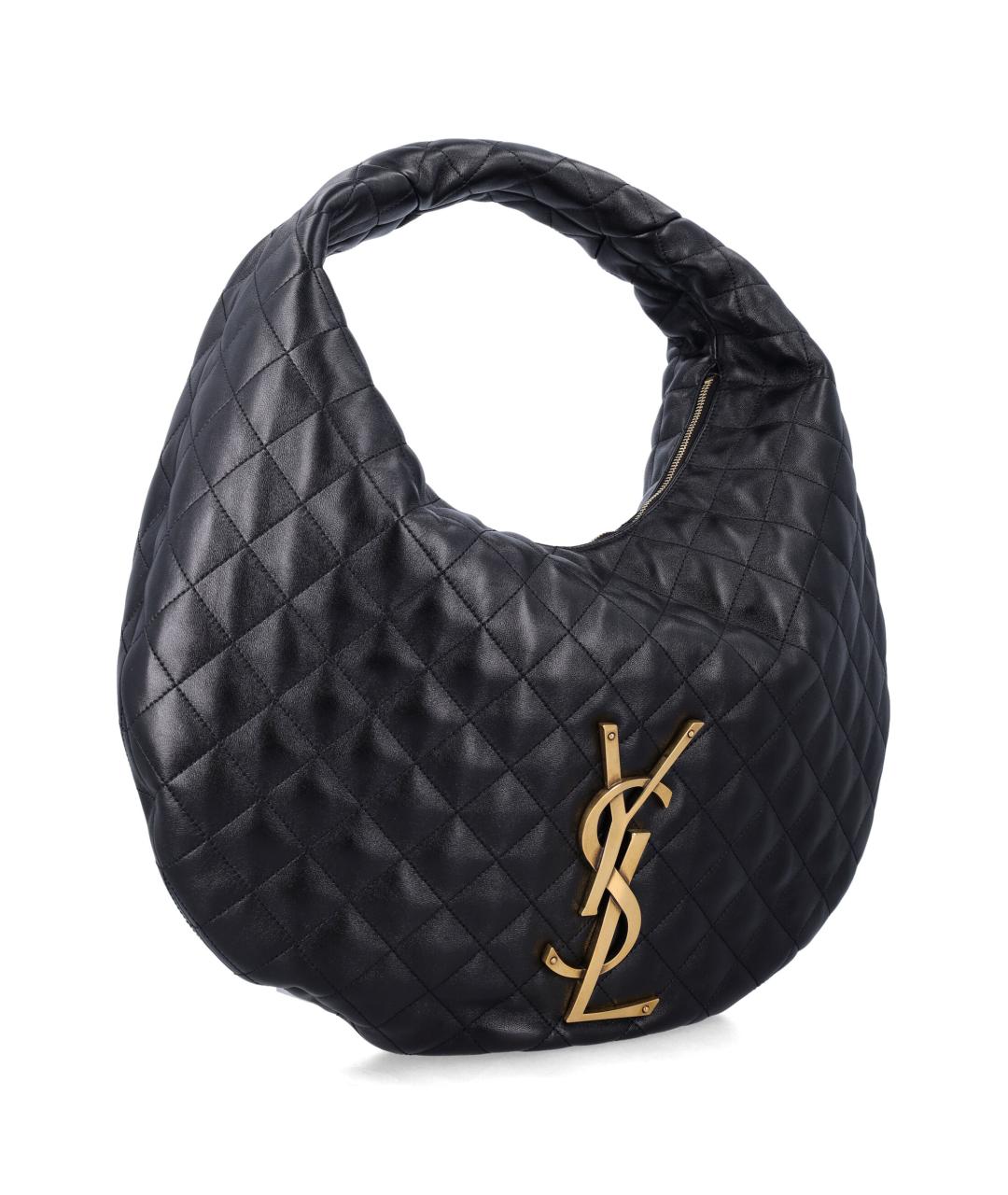 SAINT LAURENT Черная кожаная сумка тоут, фото 2