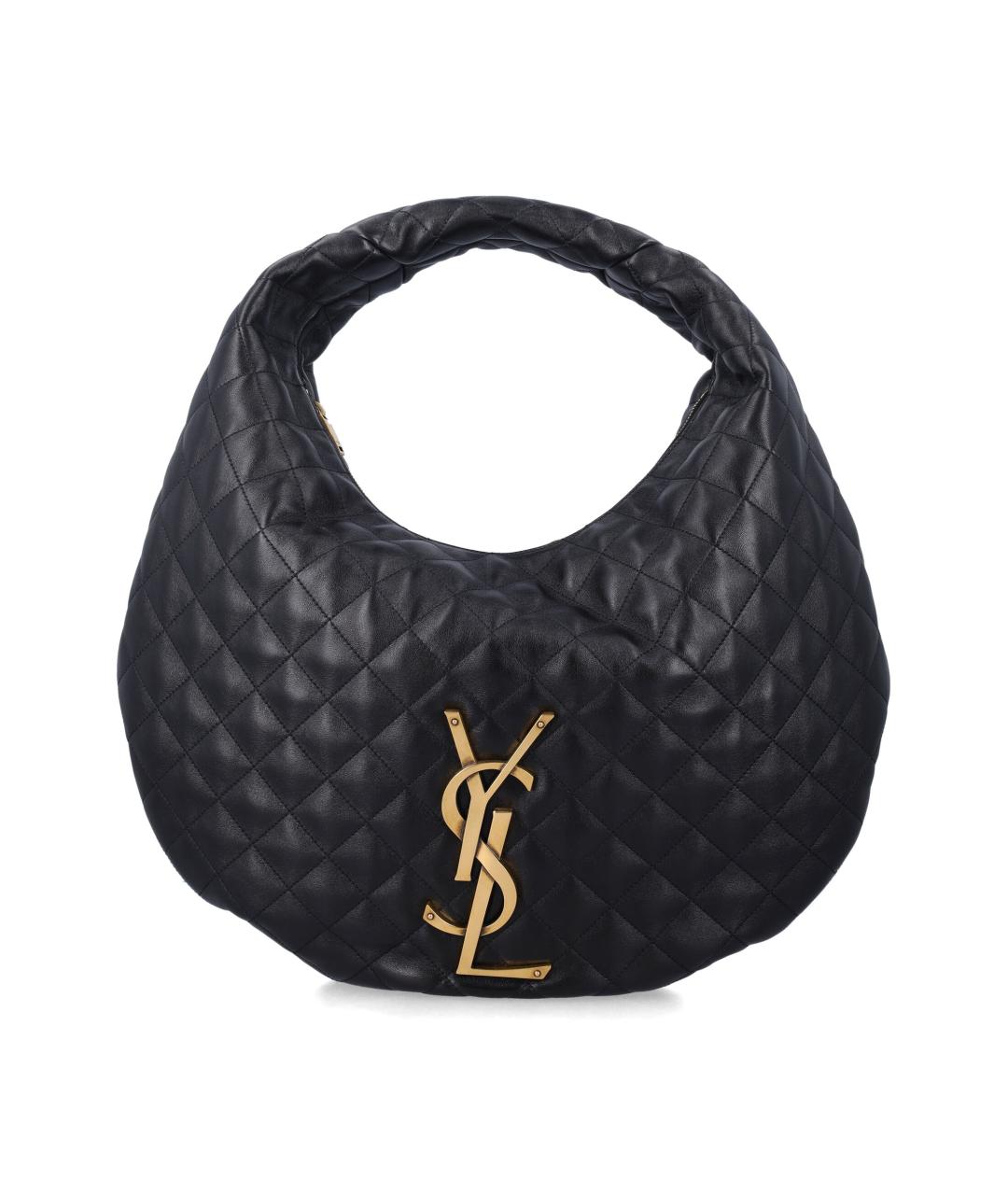 SAINT LAURENT Черная кожаная сумка тоут, фото 1