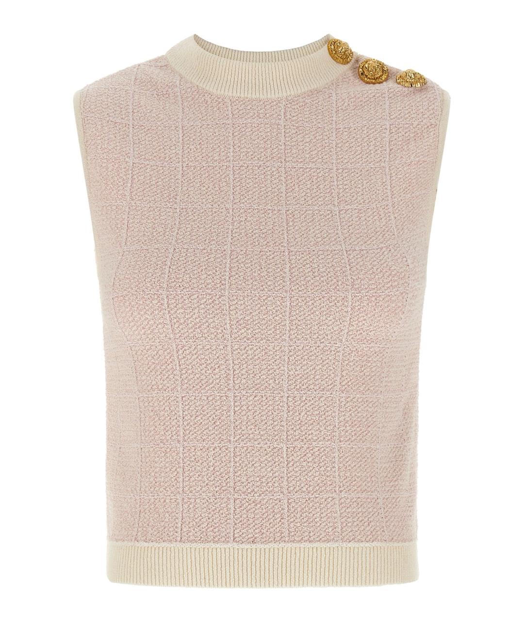 BALMAIN Розовая хлопковая майка, фото 1