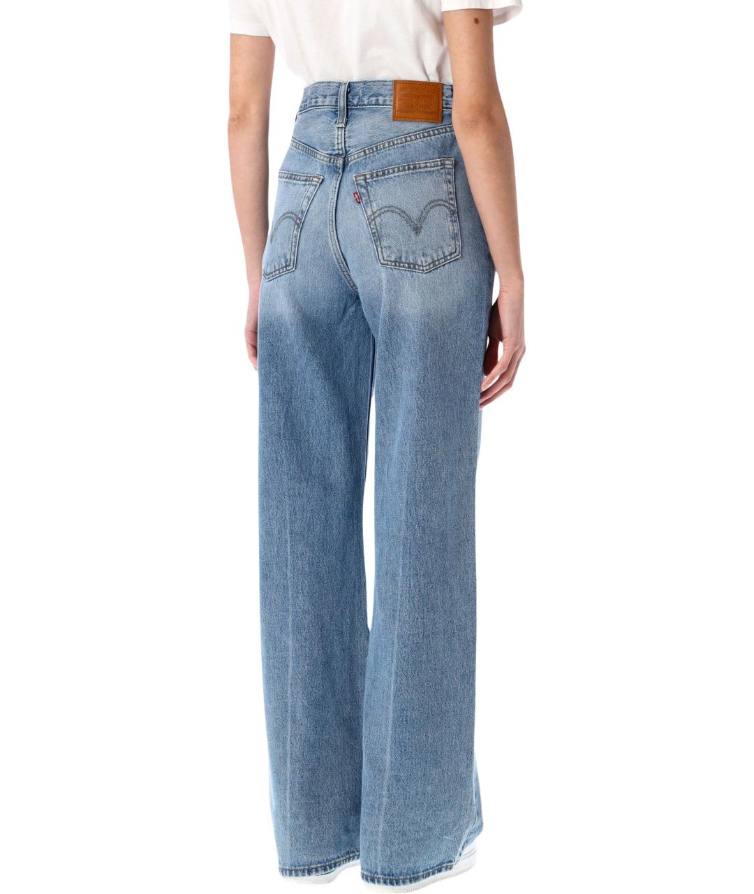 LEVI'S Голубые хлопковые прямые джинсы, фото 2