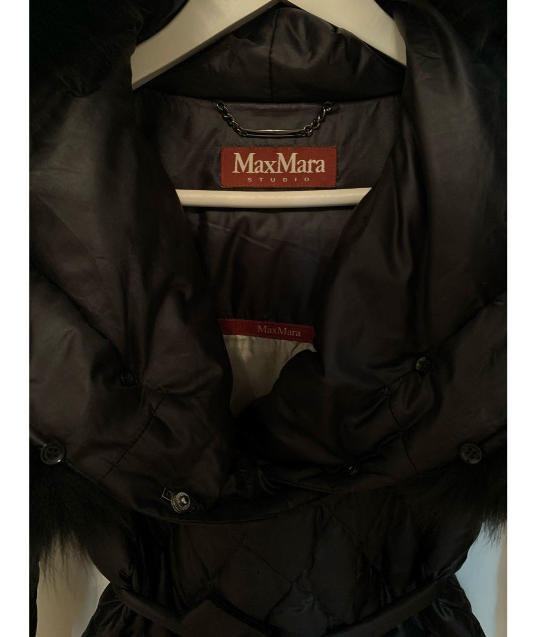 MAX MARA Черное полиэстеровое пальто, фото 3