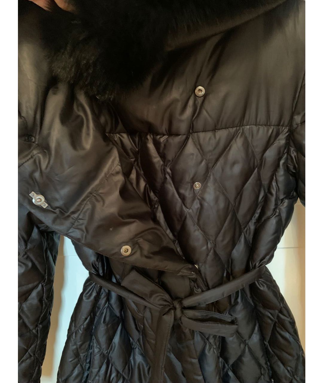MAX MARA Черное полиэстеровое пальто, фото 5