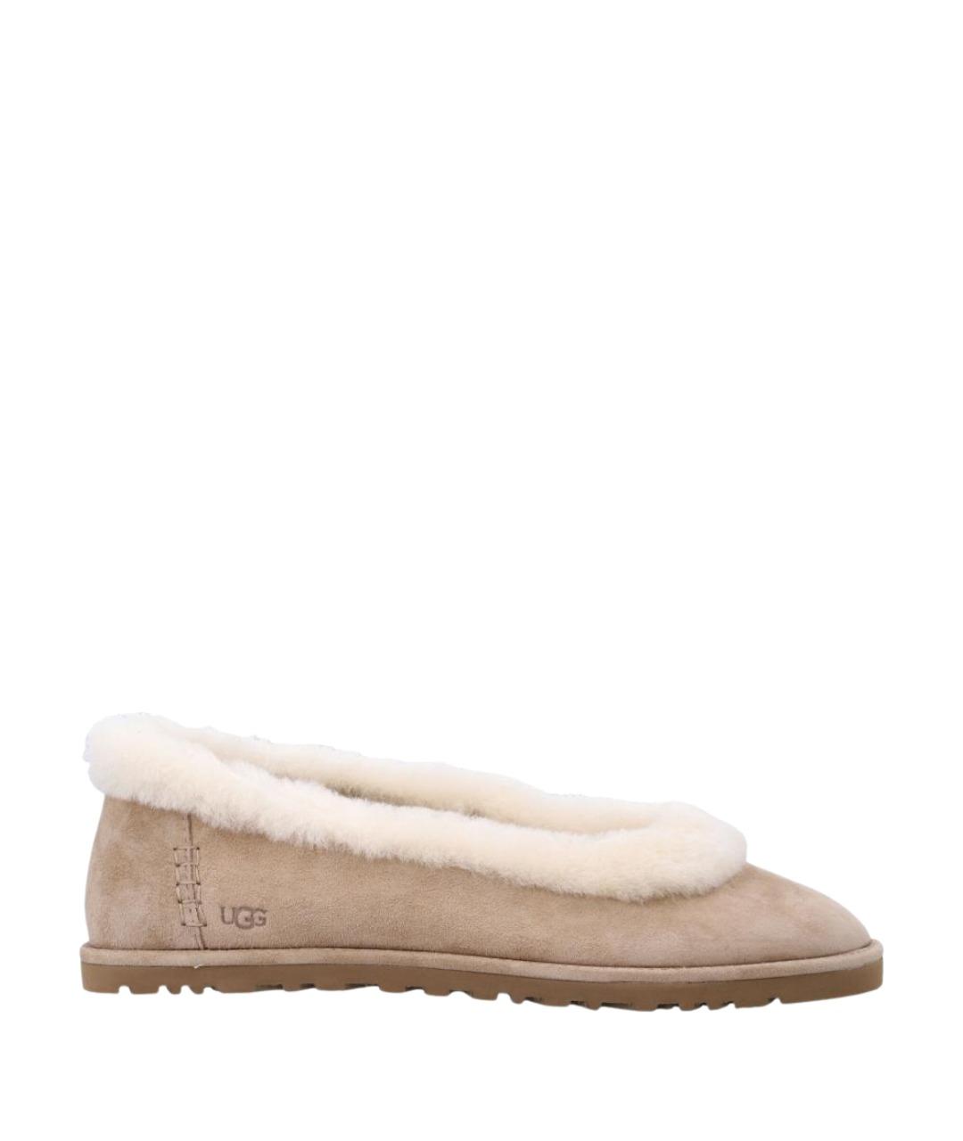 UGG AUSTRALIA Бежевые замшевые балетки, фото 1