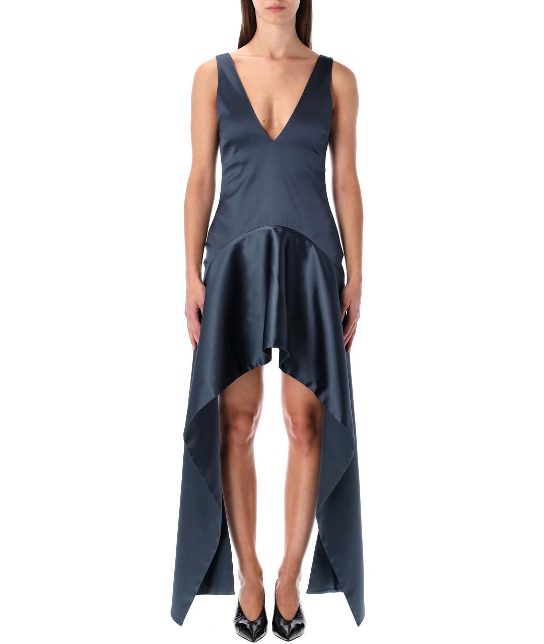J.W.ANDERSON Синее ацетатное вечернее платье, фото 2