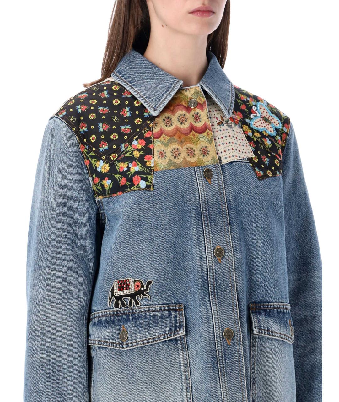 VALENTINO Голубая хлопковая куртка, фото 4