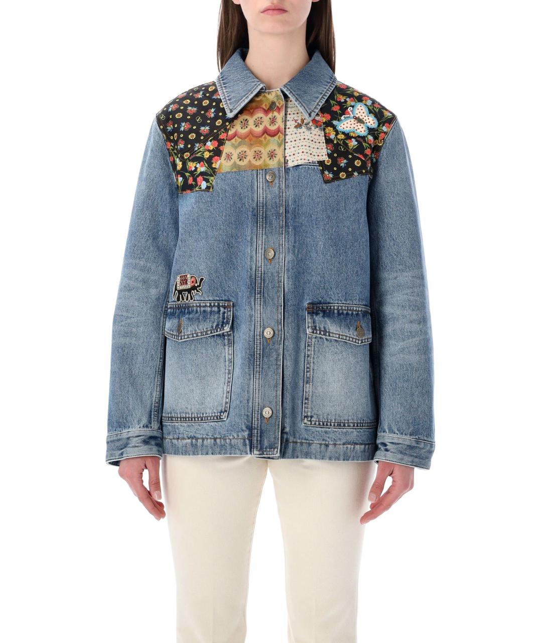 VALENTINO Голубая хлопковая куртка, фото 2