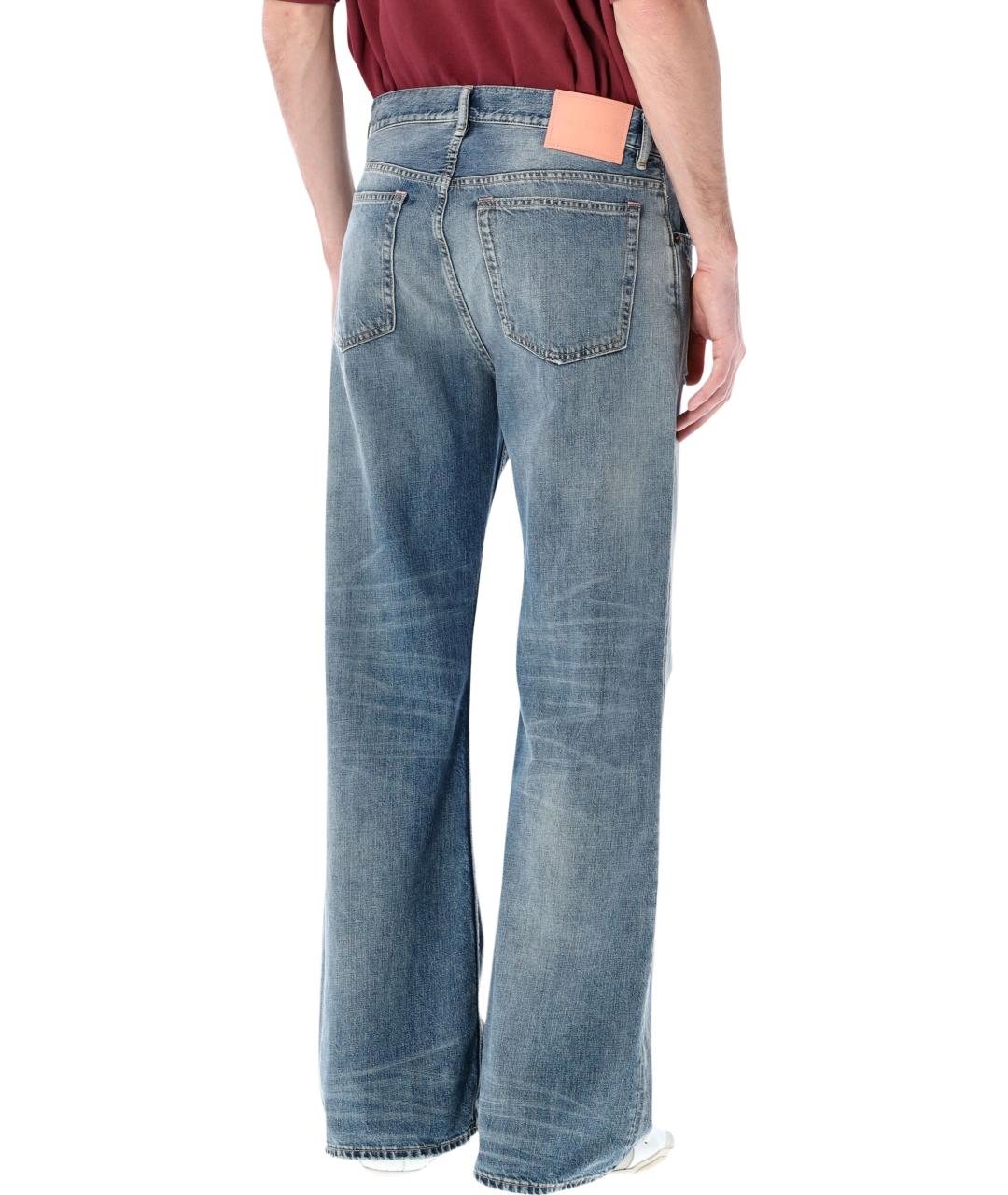 ACNE STUDIOS Синие хлопковые прямые джинсы, фото 2