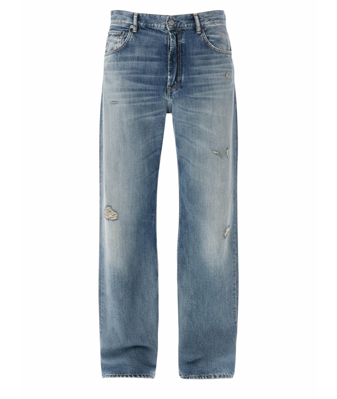 ACNE STUDIOS Синие хлопковые прямые джинсы, фото 1