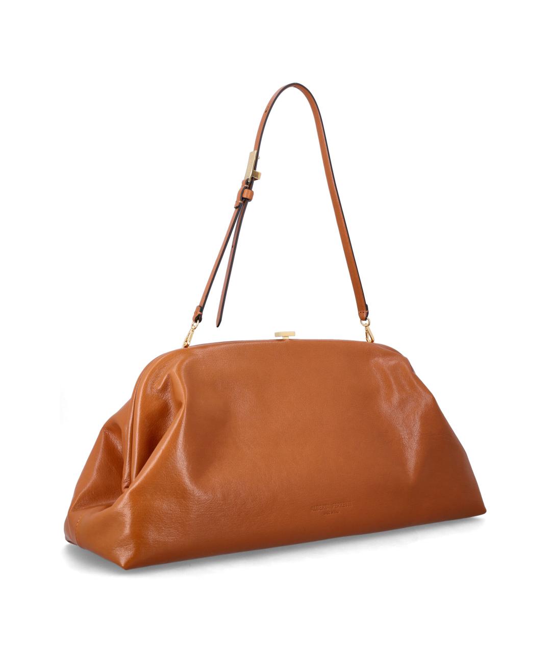 ALBERTA FERRETTI Коричневая кожаная сумка через плечо, фото 2