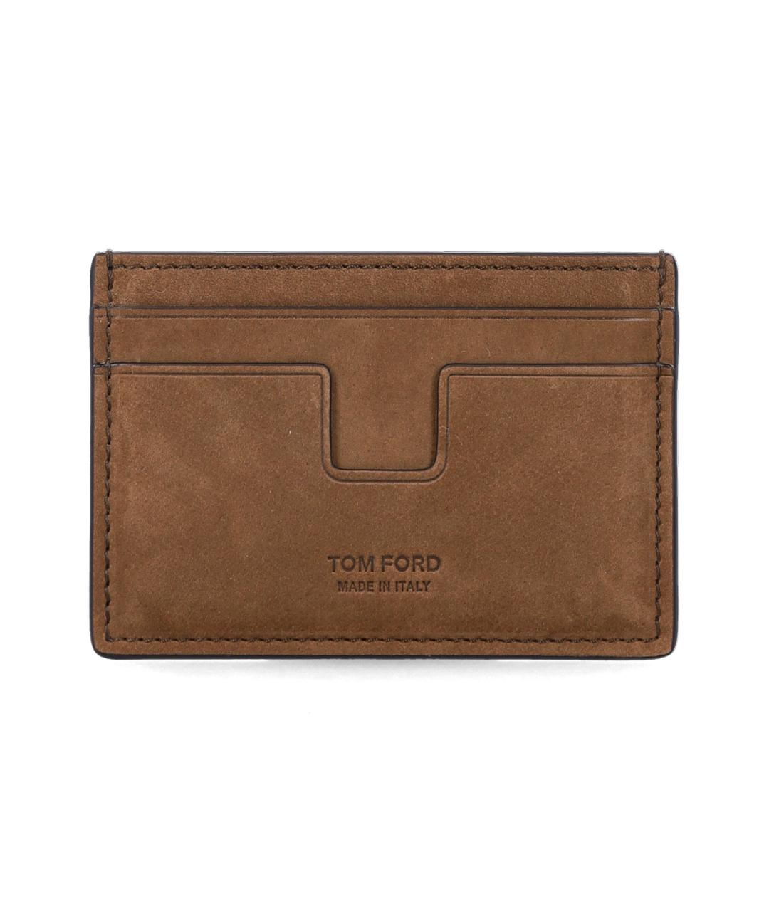 TOM FORD Коричневый кожаный кардхолдер, фото 1