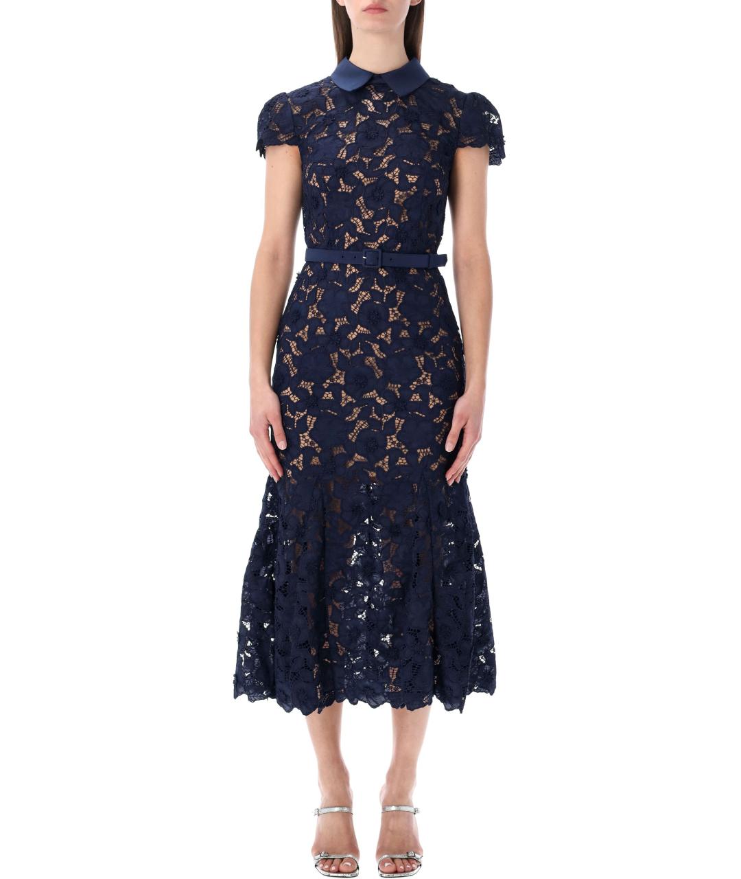 SELF-PORTRAIT Синее полиэстеровое повседневное платье, фото 1