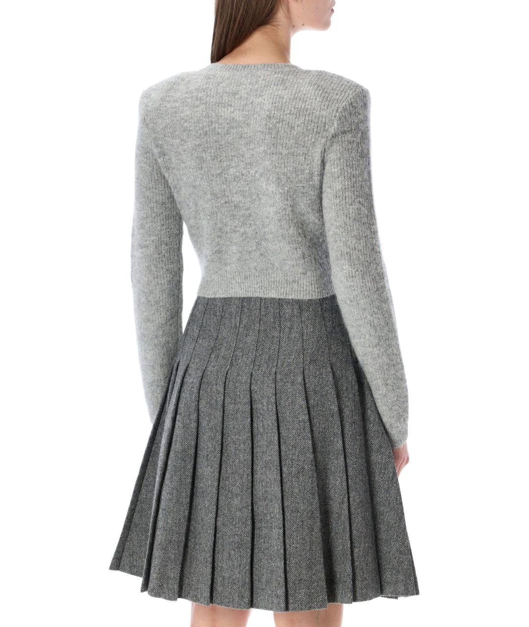 SELF-PORTRAIT Серый полиэстеровый кардиган, фото 3