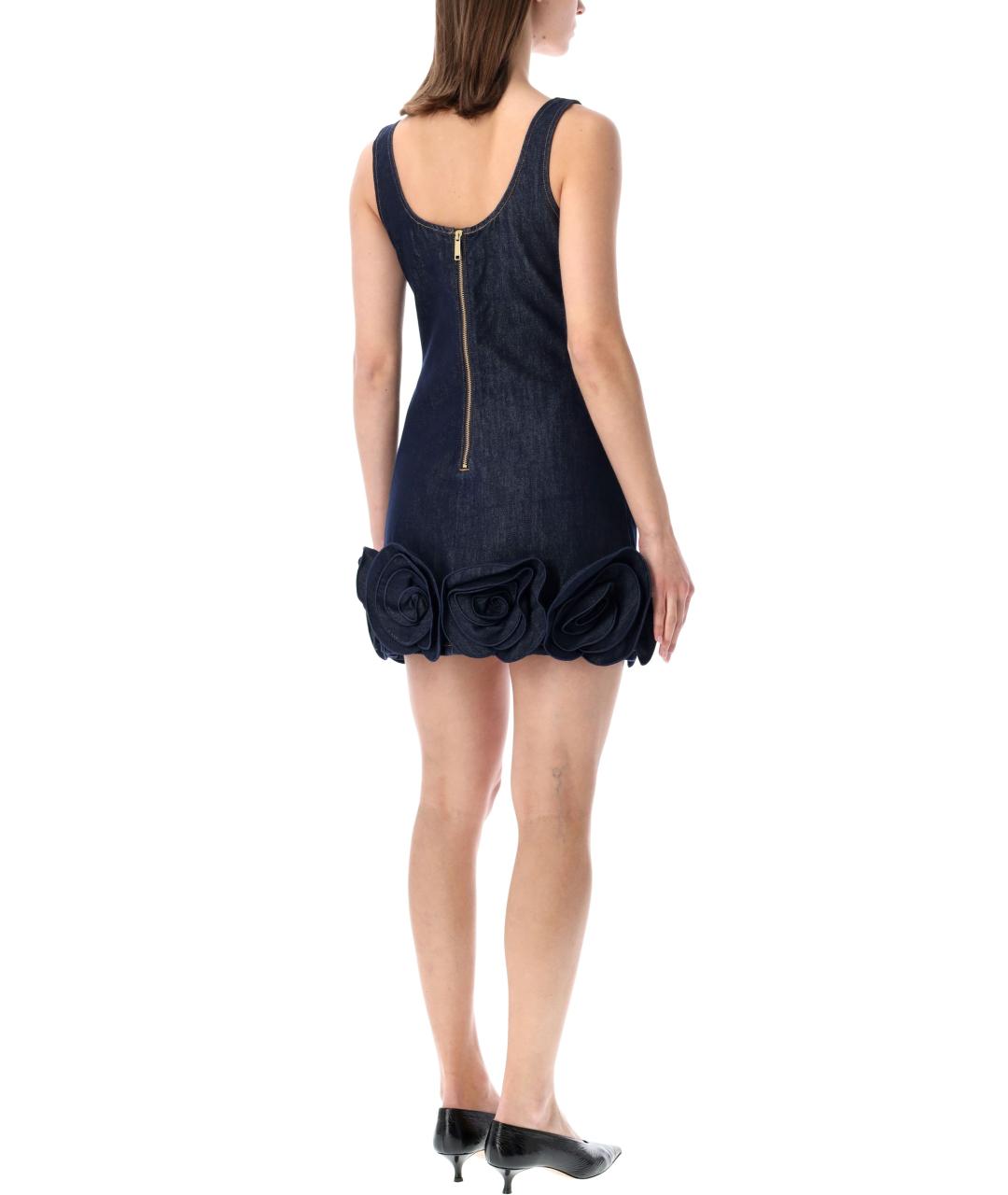 SELF-PORTRAIT Темно-синее хлопковое коктейльное платье, фото 3