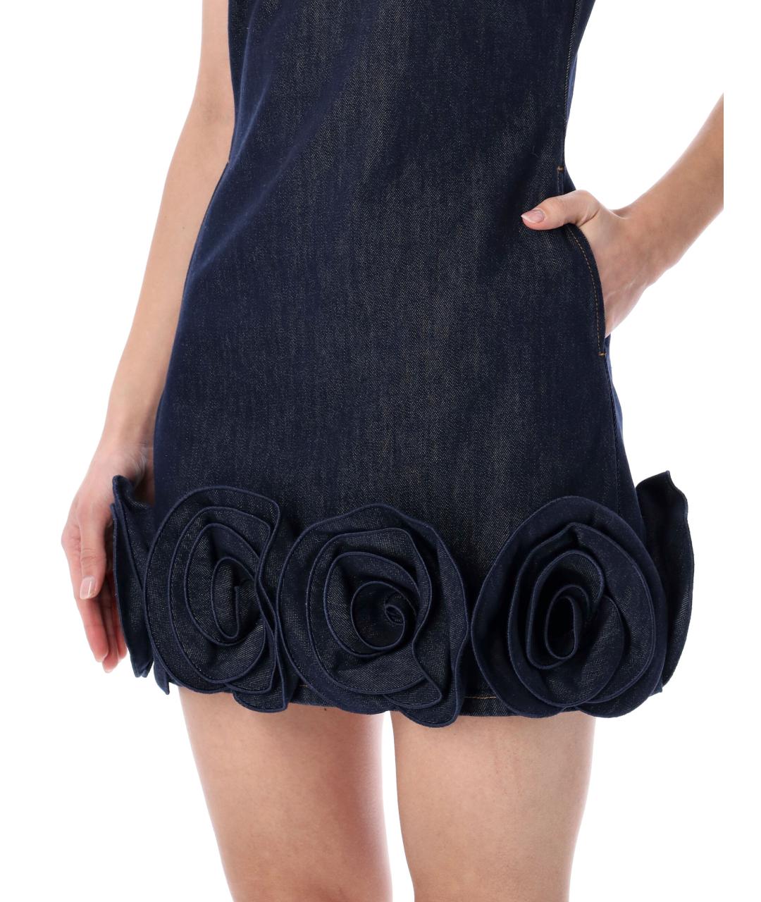 SELF-PORTRAIT Темно-синее хлопковое коктейльное платье, фото 4