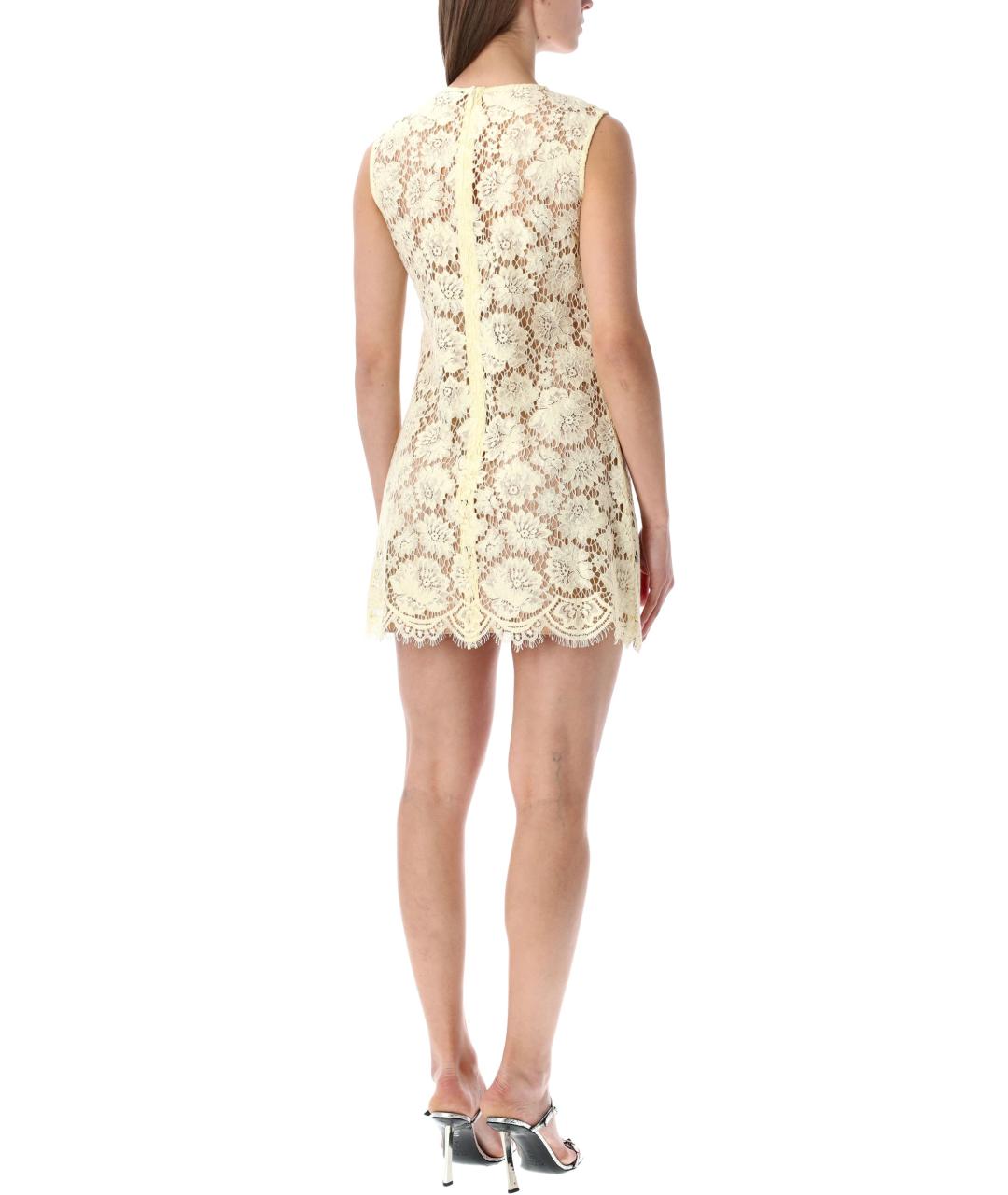 SELF-PORTRAIT Желтое полиамидовое коктейльное платье, фото 3