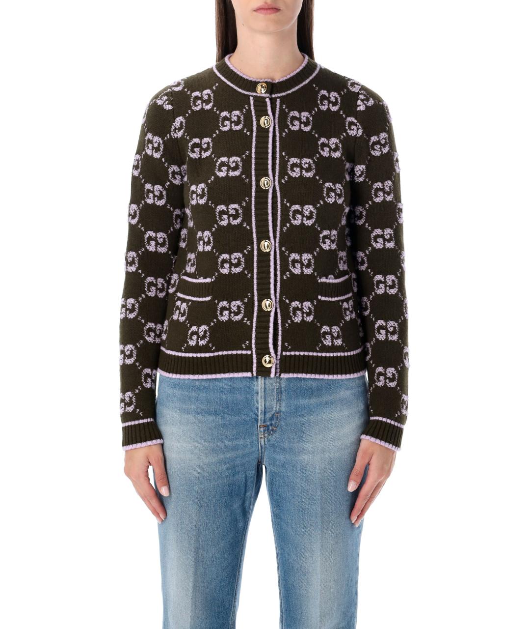 GUCCI Зеленый шерстяной кардиган, фото 2