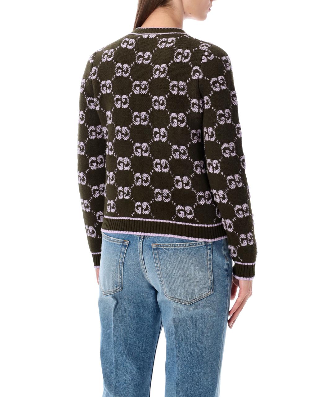 GUCCI Зеленый шерстяной кардиган, фото 3