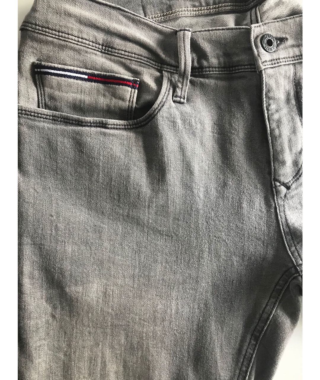 TOMMY HILFIGER Серые хлопко-полиэстеровые джинсы слим, фото 4