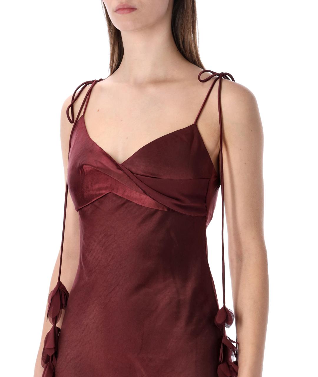 SELF-PORTRAIT Бордовое полиэстеровое вечернее платье, фото 4