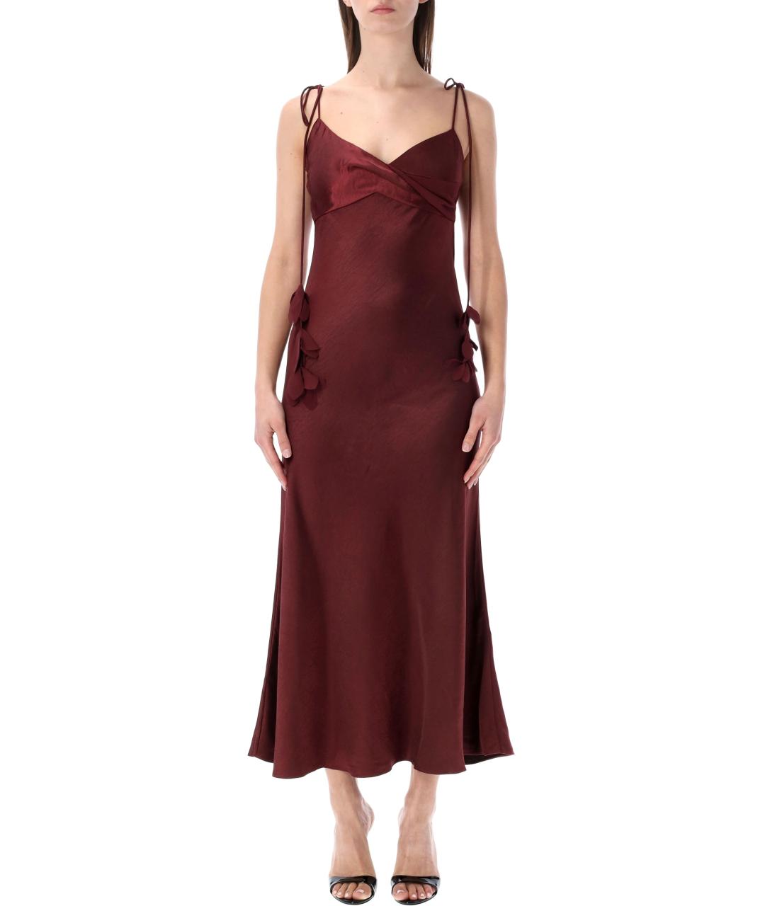 SELF-PORTRAIT Бордовое полиэстеровое вечернее платье, фото 2